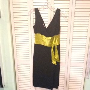 NWOT Kay Unger Dress black with green sash size 4